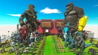 Modern Weapon War - Team Robot + Mechagodzilla VS Team King Kong + New Super Godzilla Dinosaurs