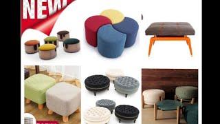 Top 30+ Creative Accent Upholstered stools design|Puffies stool and Round pouf living rooms #2021