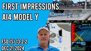 FSD Supervised v13.2.2 - First Impressions Drive on the AI4 Model Y