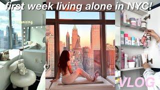 living alone in NYC  settling into the new apartment, organizing, first week vlog, life updates