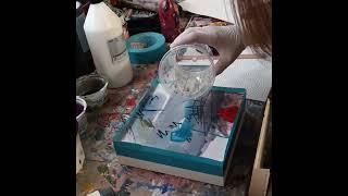 Cover a painting with resin - part 2 #contemporaryartist #livepainting #contemporaryabstract