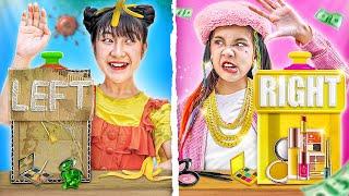 Left Or Right? Rich Kid Vs Broke Kid At Makeover Challenge! - Funny Stories About Baby Doll Family