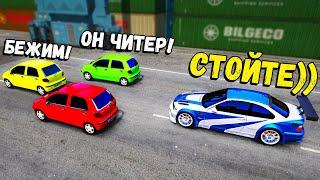 КОШКИ МЫШКИ ПРОТИВ ЧИТЕРА НА BMW М3 GTR ИЗ NFS MOST WANTED в GTA 5 ONLINE! ДОГОНЯЛКИ В ГТА 5 ОНЛАЙН!