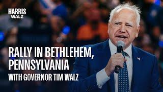 Governor Tim Walz at Rally in Bethlehem, PA