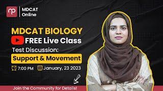  LIVE Now | MDCAT Biology FREE Class | Support & Movement