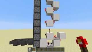 Silent 1-Wide Tileable Item Elevator in Minecraft