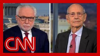 Blitzer asks former Justice Stephen Breyer about John Roberts' rebuke of Trump