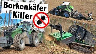 Prinoth Raptor 500 und Fendt 1042 mit AHWI Forstmulcher | Aufforsten mit Steinwendner Agrar Service