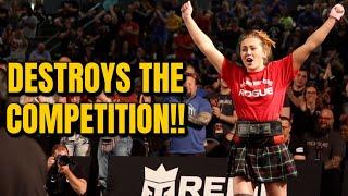 WATCH 140LB CHLOE BRENNAN LIFT THE 732LB DINNIE STONES!