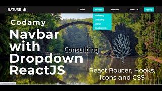 ReactJS Tutorial - Navbar with a Dropdown Menu! - Beginner Project Using React Hooks, Router & Icons