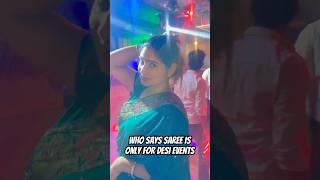 Who says saree is only for desi events  ️ #viral #saree #love #trending #shorts