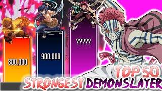 Top 50 STRONGEST DEMON SLAYER CHARACTERS | Demon Slayer POWER LEVELS | BrilaScale