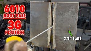 Stick Welding a 3G Root Pass on a 3/8" Plate | Welding School for Beginners