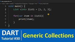 Dart Tutorial #30 - Generic Collections in Dart Programming