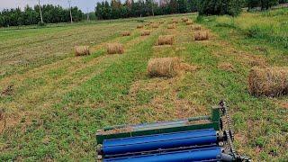 Прессую сено самодельным прессподборщиком на самодельном минитракторе