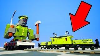 СМОЖЕТ ЛИ ЛЕГО РОБОТ ОСТАНОВИТЬ БЫСТРЫЙ ПОЕЗД!? - BRICK RIGS | ЛЕГО ЭКСПЕРИМЕНТ В BRICK RIGS
