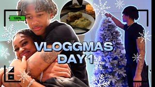 PUTTING UP MY TREE & COOKING FOR MY BF 🩵| Vloggmas Day 1