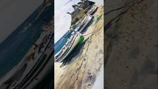 Watercolour Beach with Boats | Tossa de Mar | #gorbacheva_lessons #painting #art #watercolour #spain