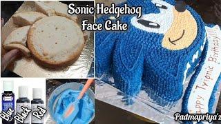 Sonic Hedgehog Face Cake Design - Whipped Butter Cream - How to mix deep dark blue color