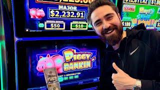 HUGE BONUSES on this Piggy Bankin Slot Machine