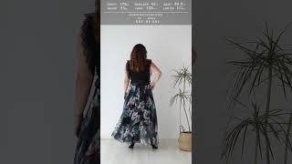 Crochet Trim Sleeveless Lace Top in Black & Flowy Floral Chiffon Maxi Skirt