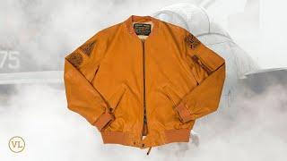 US Navy Tom Cat Bomber Leather Jacket orange Art. 320 - vintage-leder.com