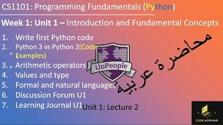 (Ar) CS1101: Week 1 Lecture 2