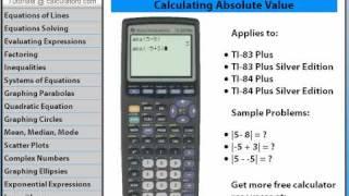 TI Tutorials, Absolute Value, TI-83 Plus and TI-84 Plus Calculators