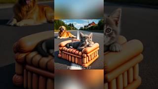 Kitten on Sausage Couch! #cats #cutecat #funny #catlovers