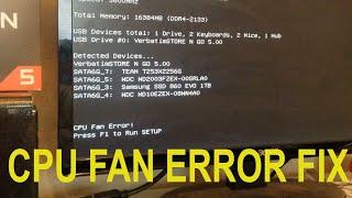 Cpu Fan Error Fix