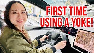 2023 Tesla Ultra Red Plaid Model X & Using The Yoke First Impression