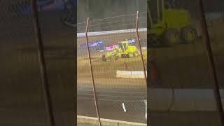 Crazy crash that happened on a speedway/racetrack