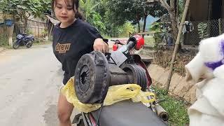 Genius girl repairs and restores all kinds of engines and machines