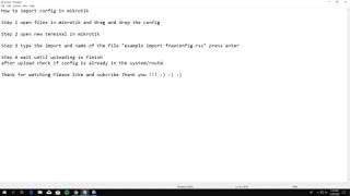 how to import backup files or config on mikrotik
