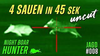 45 Sekunden für 4 SAUEN! Uncut! WAHNSINN!  |  Night Boar Hunter #008