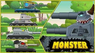 The monster tank has started a fight! Animated Cartoons about tanks