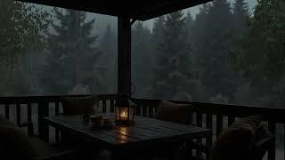 Misty Forest Porch In Rain: White Noise and Rain Sounds To Relax, Sleep, Rest | ASMR