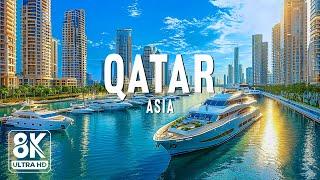 Qatar 8K UHD - Flying Over The Jewel Of The Arabian Peninsula With Relaxing Music