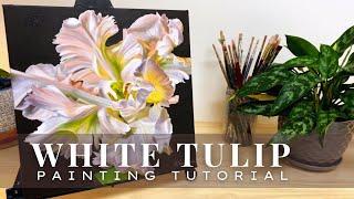 How to Paint White Flowers with Color Mixing Demo || Oil Painting Tutorial + Timelapse