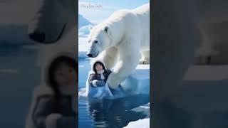 The Polar Bear Rescue the Little Girl #trending #trendingshorts #shorts #shortsviral #fyp