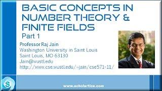 Basic Concepts in Number Theory & Finite Fields: Part 1