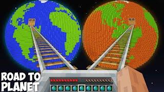 I found SECRET ROAD TO LAVA PLANET vs WATER PLANET in Minecraft ! SECRET PLANET !