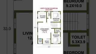 24x33 feet North facing house plan #Indian construction #shorts#hbg