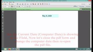 PDF Form JavaScript to get Current Date when each time PDF form is opened