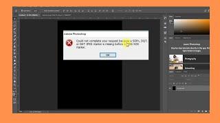 couldn't complete your request because it is not the right kind of document. Problem on photoshop