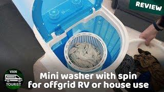 Mini washer with spin for RV or small house. Full review offgrid van portable washing machine dryer