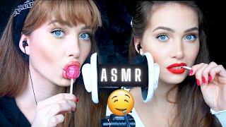 ASMR | The Best Mouth Sounds You Will Ever Need! Twins  Lollipop Licking ~Up Close Ear Eating Noms