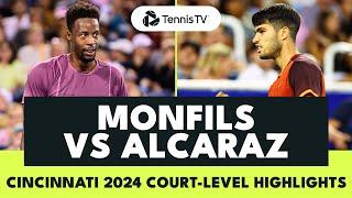 Carlos Alcaraz vs Gael Monfils Court-Level Highlights | Cincinnati 2024