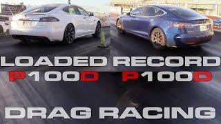 Tesla Model S P100D new record and fully loaded 1/4 Mile Testing vs Camaro ZL1 and BMW 550i