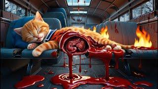 Kitten in bus accident #cat #cute #ai #catlover #catvideos #cutecat #aiimages #aicat